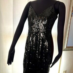 Windsor black sequin gown, xs